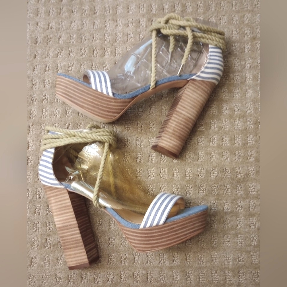 🇺🇸 Steve Madden Rue Block Heel Platform Sandals - Picture 10 of 12